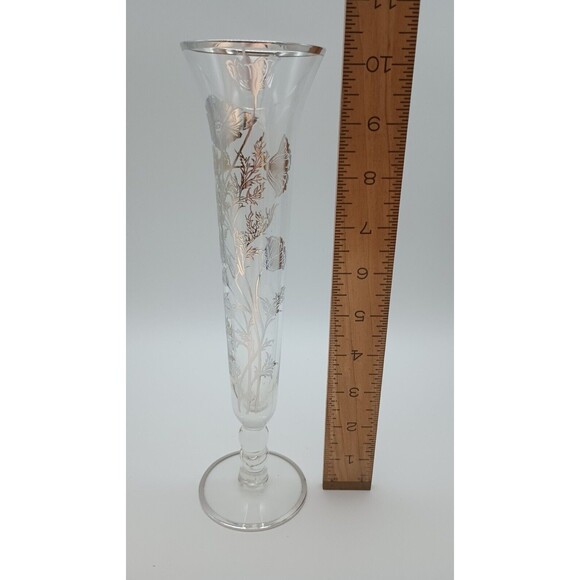 Vintage Silver City Overlay Tall Bud Base Poppies - Picture 2 of 5